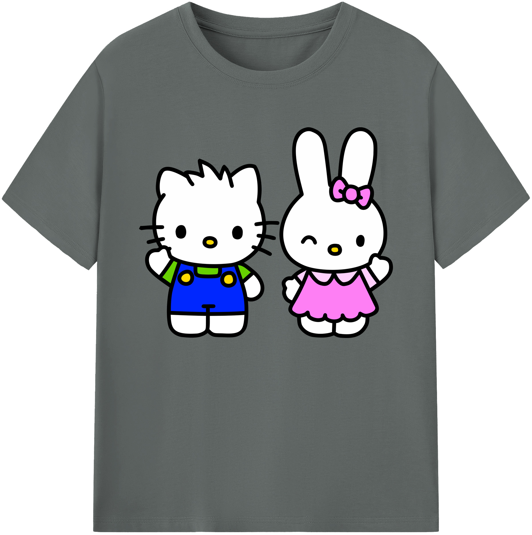 （画像用） Hello Kitty ハローキティ 綿100％ メンズ半袖Tシャツ｜肌触りやわらか＆通気性